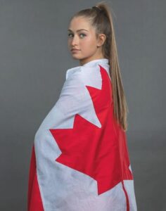 Jordyn Huitema in Canadian Flag