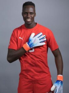 Édouard Mendy in red jersey